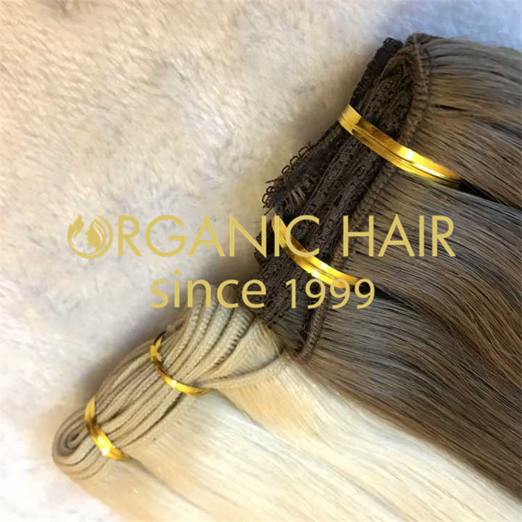 machine hair weft with lace H94